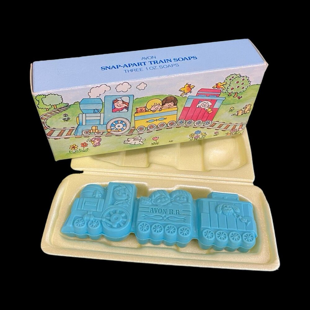 Vintage 1982 Avon Snap-Apart Train Soaps New In Box Original Vintage Collectible